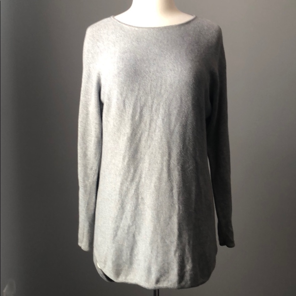 Michael Kors Gray Zip Back High Low Sweater